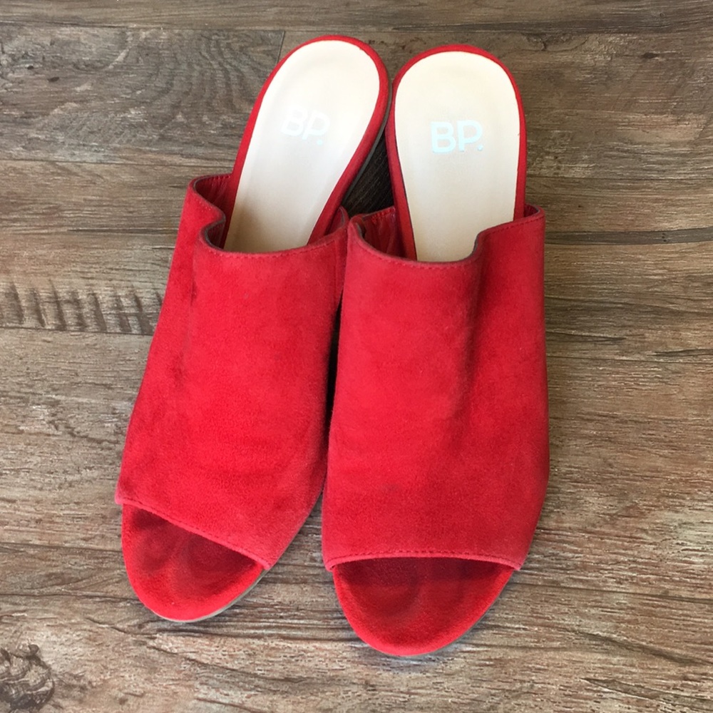 Red Mules Open Toe